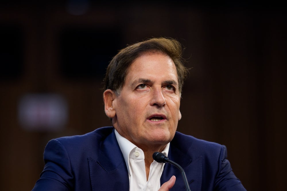 Mark Cuban speaking on a mic.
