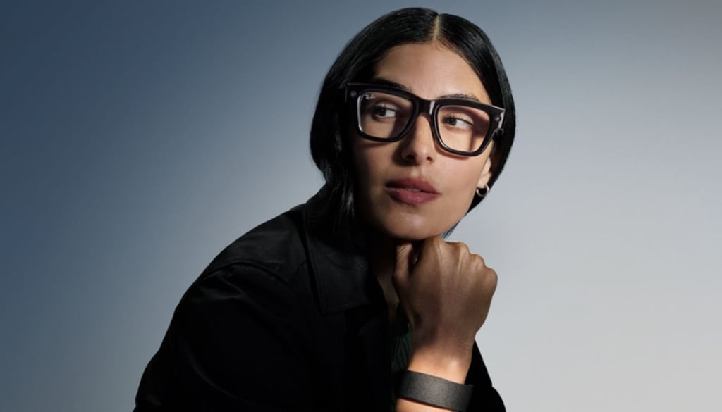 Meta Ray-Ban Display glasses with the Neural Band wristband.