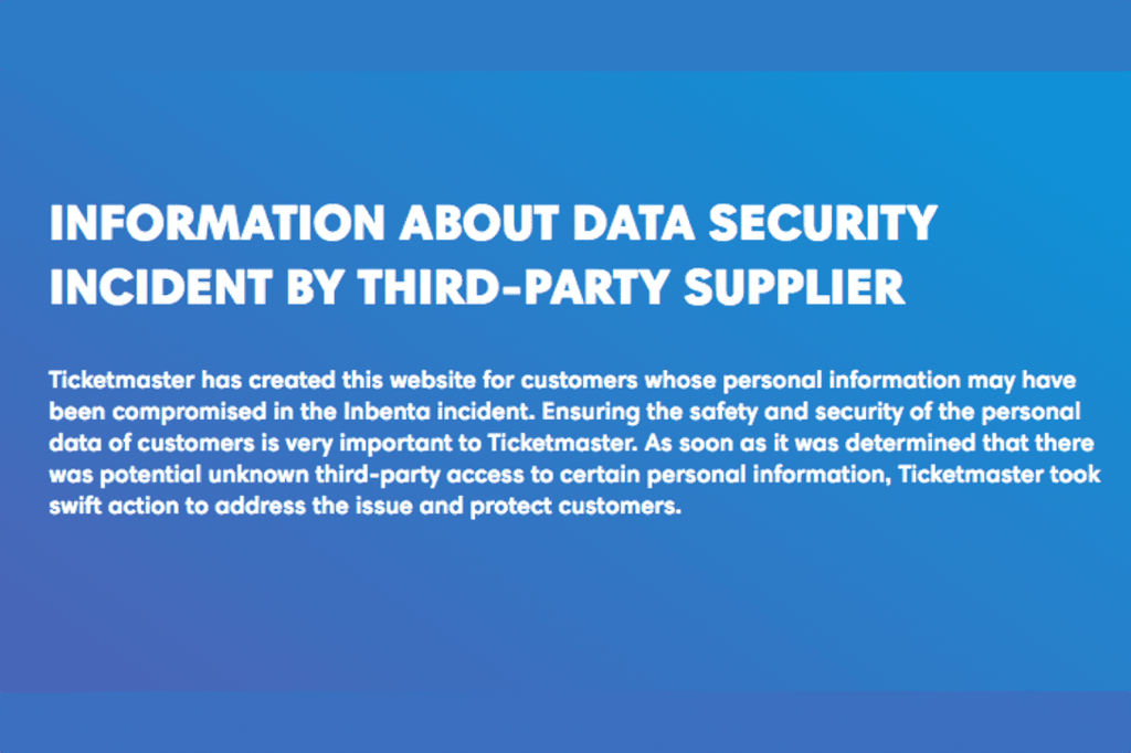 Ticketmaster breach notification