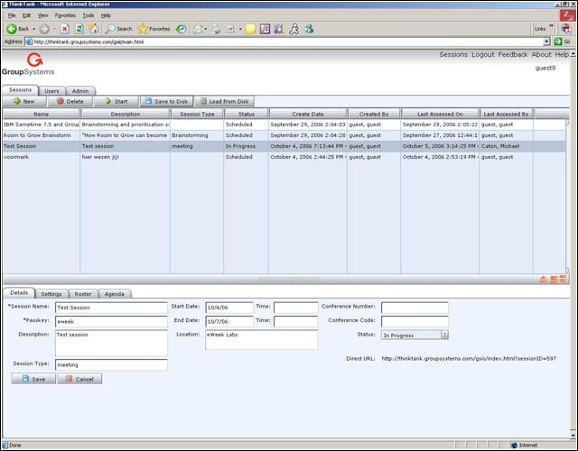 eWEEK Labs Walk-Through: GroupSystems ThinkTank 1.1