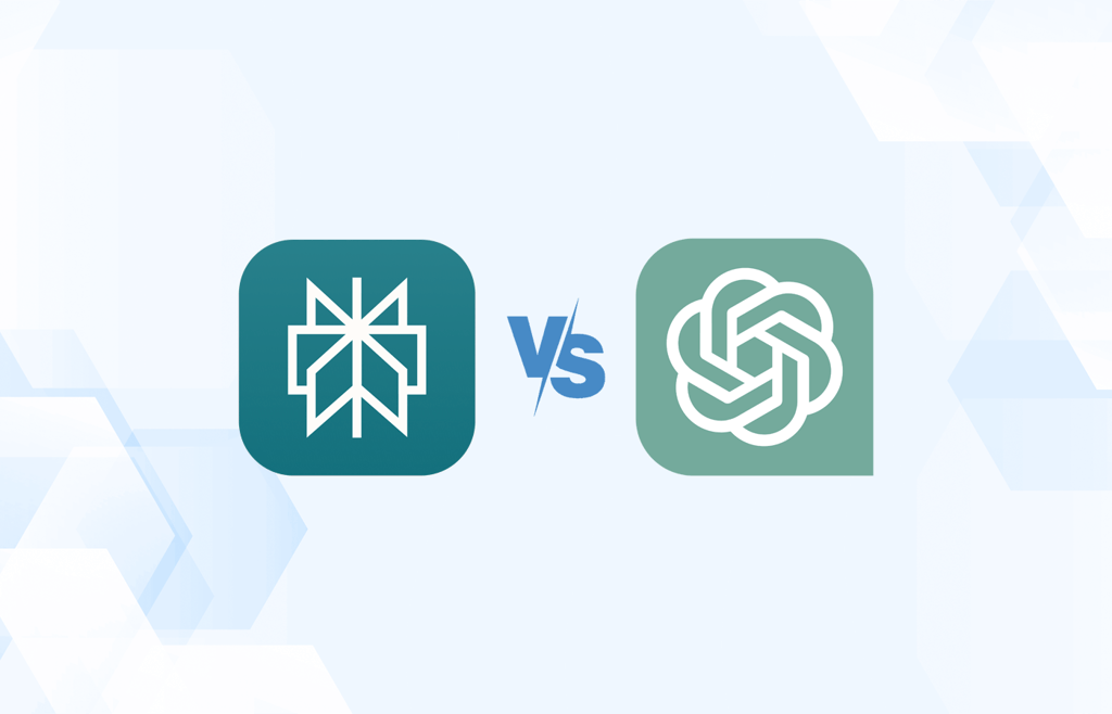 Versus graphic featuring the logos of Perplexity AI and ChatGPT.