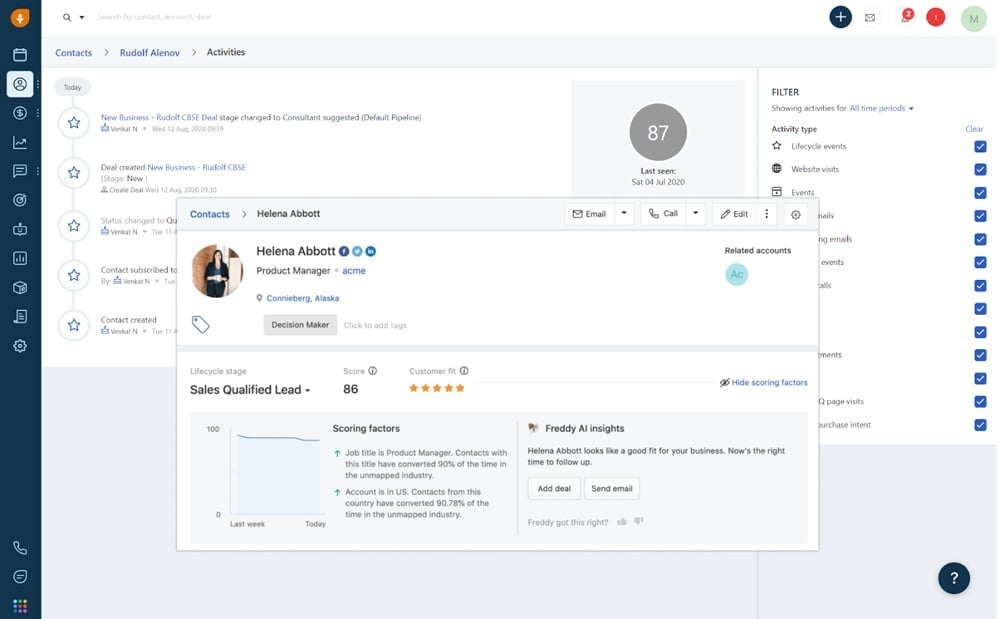 Contact Management interface.