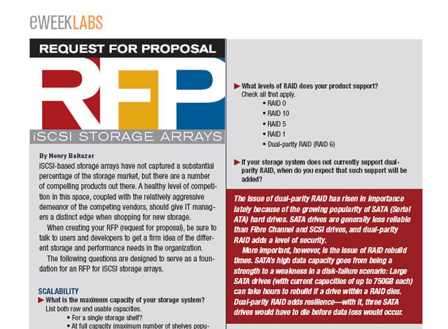 eWEEK Labs Resources for Evaluating Storage Arrays