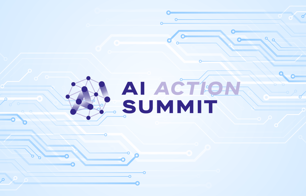 News graphic featuring the AI Action Summit logo.