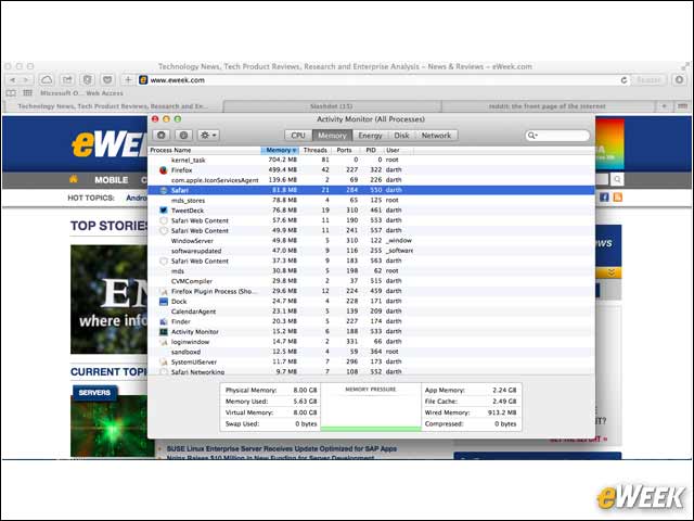 8 - Mavericks Squeezes More Memory Than Prior OS X Releases