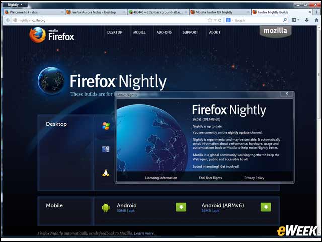 9 - Firefox Nightly Release Shows a Possible Firefox 26