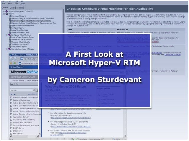 A First Look at Microsoft Hyper-V RTM