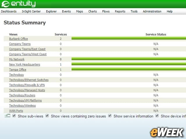 Summary Data Dashboards Show Network Metrics at a Glance