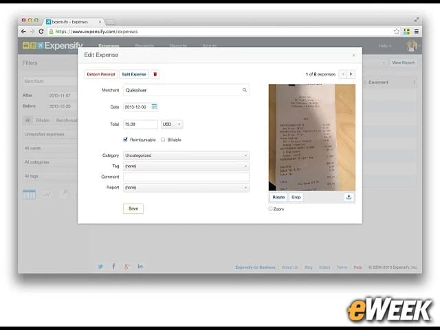 Expensify Web Receipts Tracks Your Expenses