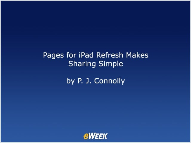 Pages for iPad Refresh Makes Sharing Simple