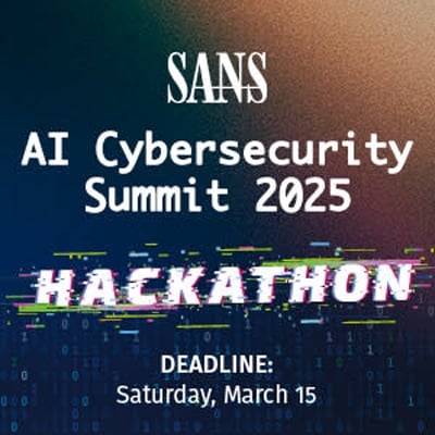 Promotional graphic for SANS AI Cybersecurity Summit.