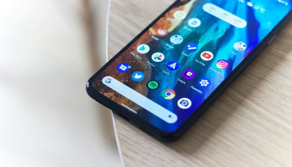 a smartphone in the table