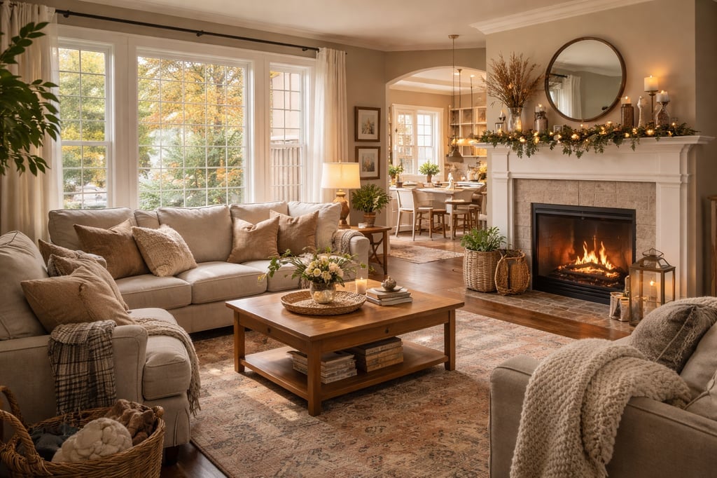 A cozy suburban home interior image generated by ChatGPT.