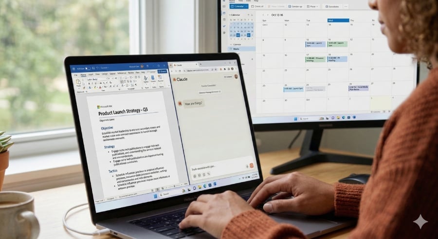 A woman using Claude AI for her work.