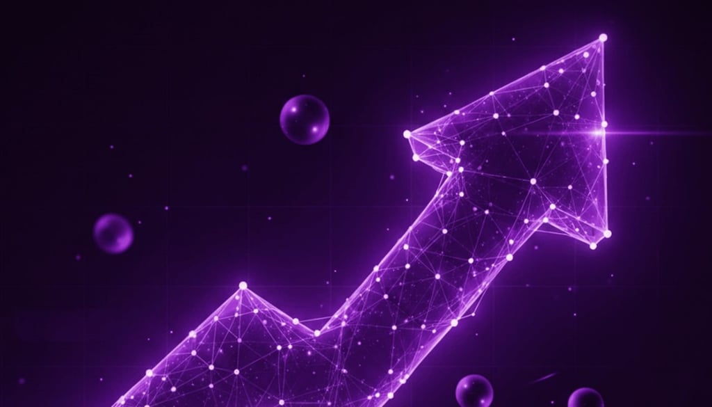 neon-colored arrow pointing upward