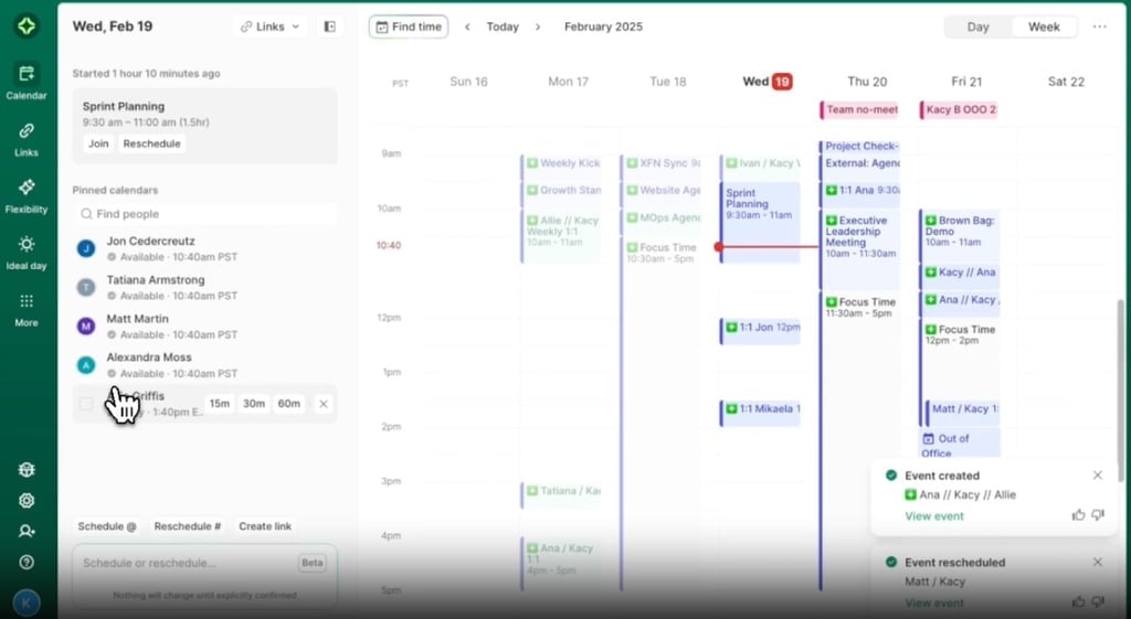 Clockwise helps you manage different schedules, whether you’re planning a meeting for your next reunion, setting aside focus time for deep work, or coordinating work sessions with your colleagues.