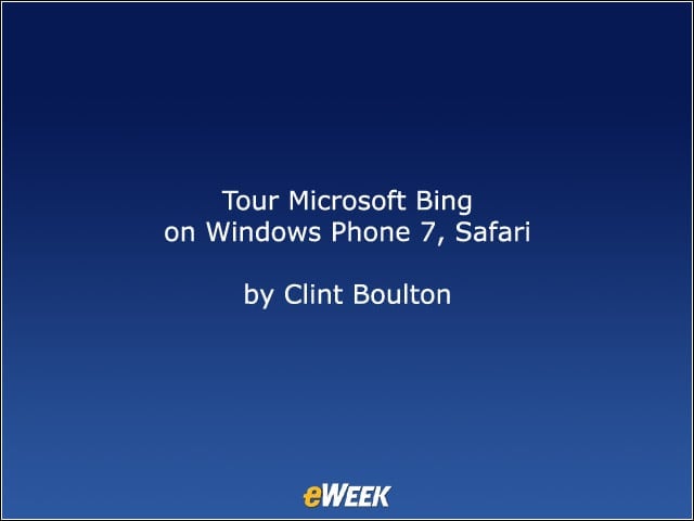 Tour Microsoft Bing on Windows Phone 7, Safari