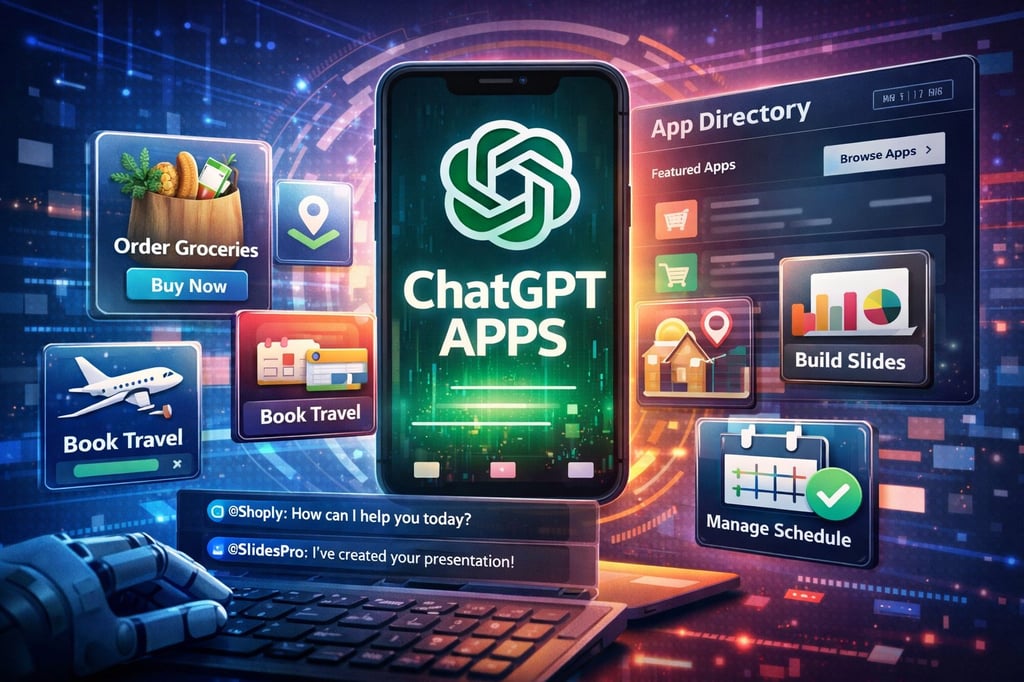 ChatGPT App on phone with several stores and merchants.