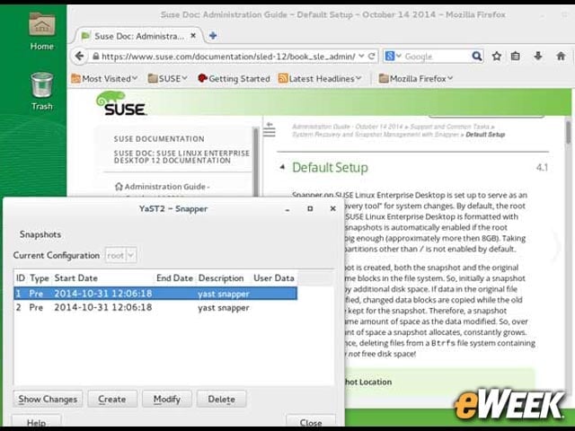 SUSE Linux Enterprise 12 Provides System Snapshot Feature