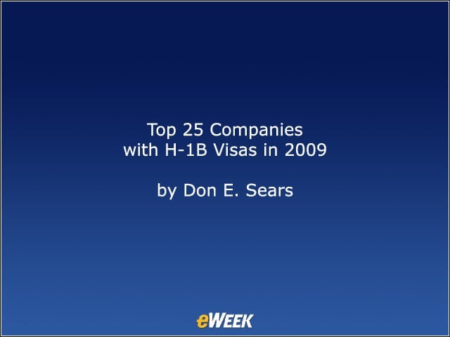 Top 25 Companies with H-1B Visas in 2009