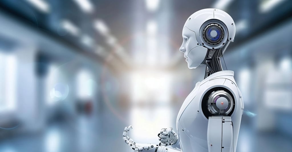 AI robot sideview.