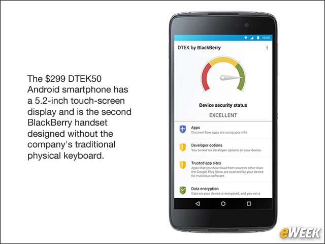 1 - BlackBerry Touts DTEK50 Android Phone's High Security