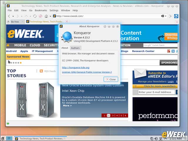 10 - KDE Users Get the Konqueror Web Browser