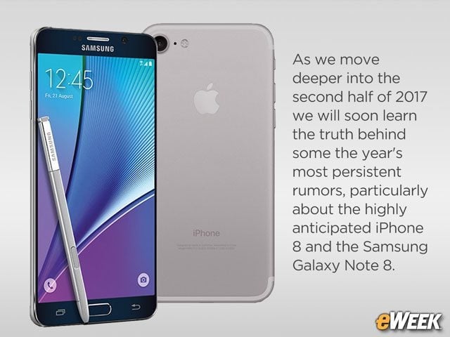 Samsung Galaxy Note 8, iPhone 8 Top List of Hottest Smartphone Rumors