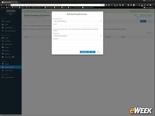 You Can Define Scanning Exclusions