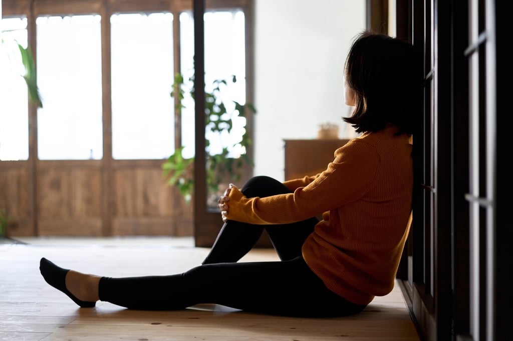 A woman lost in thought