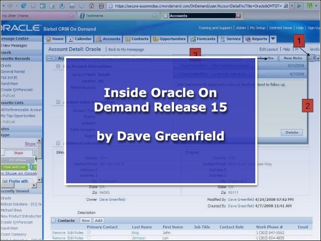 Inside Oracle On Demand Release 15