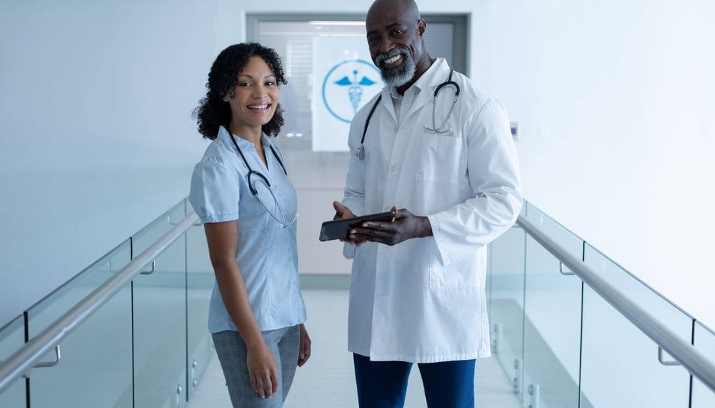 two medical professional having a conversation