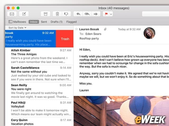 Mail Boosts Productivity in El Capitan