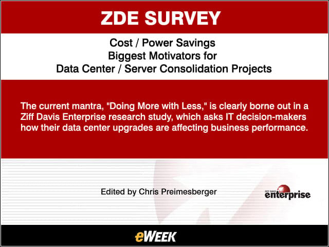 ZDE Survey Shows Cost/Power Savings Main Motivators for Data Center Upgrades