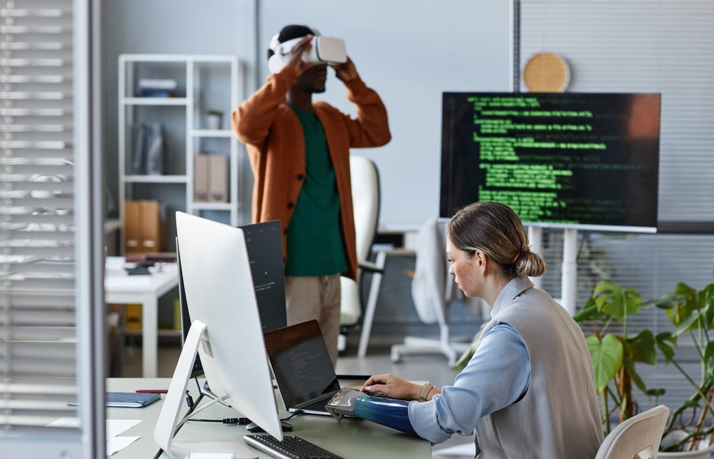 AI engineers working on an office.