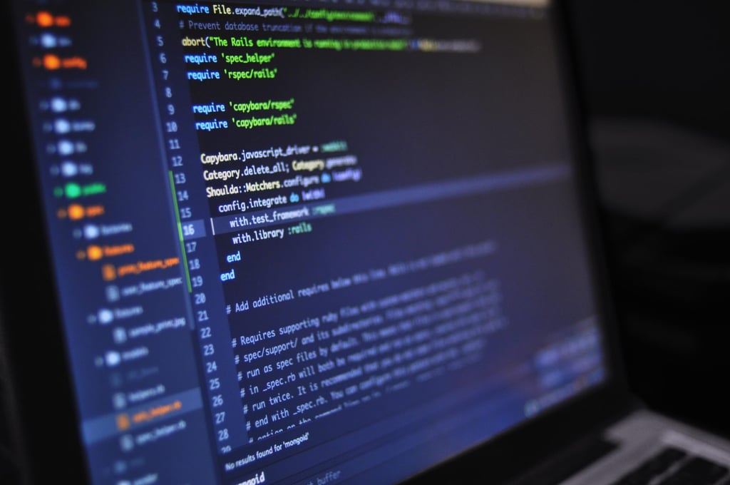 Screen showing computer code