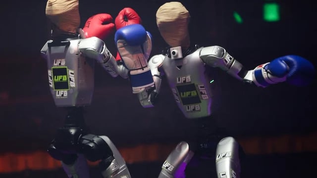 2 AI robot boxing with each other.