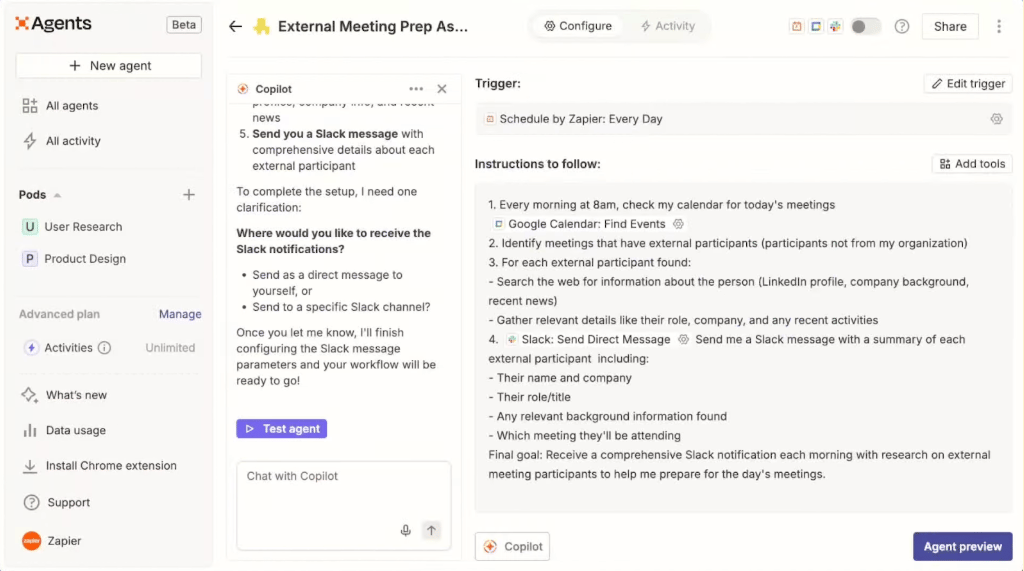 Zapier agents to-do list