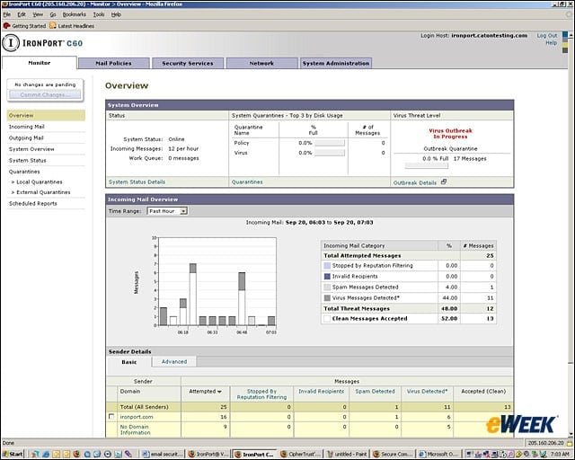 eWEEK Labs Walk-Through: IronPort Systems C600