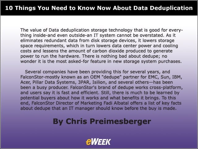 10 Things You Need to Know Now About Data Deduplication