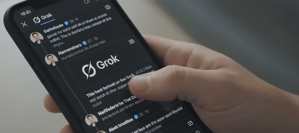 Grok app on smartphone.
