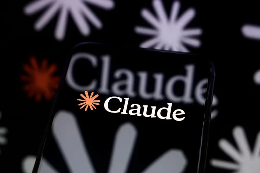 Close up of Claude logo on screen.
