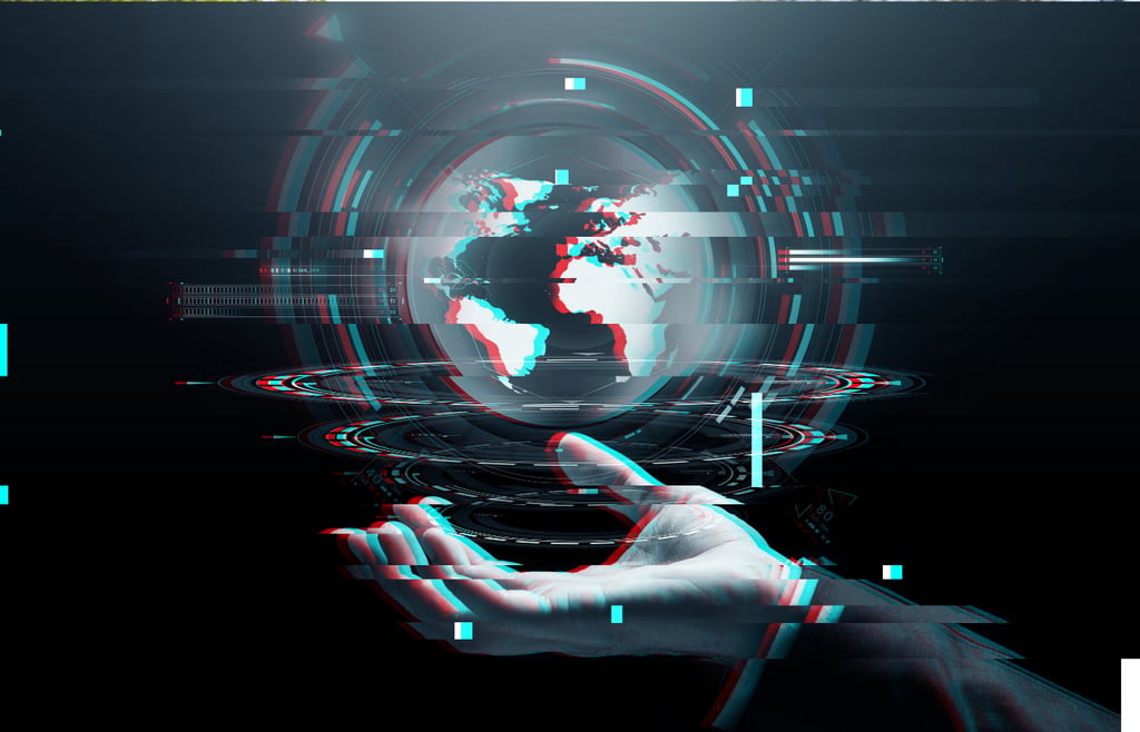 Business, Technology, Cyberspace And People Concept - Close Up Of Businessman Hand With Virtual