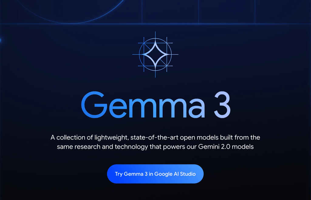 Google Gemma 3 splash page.