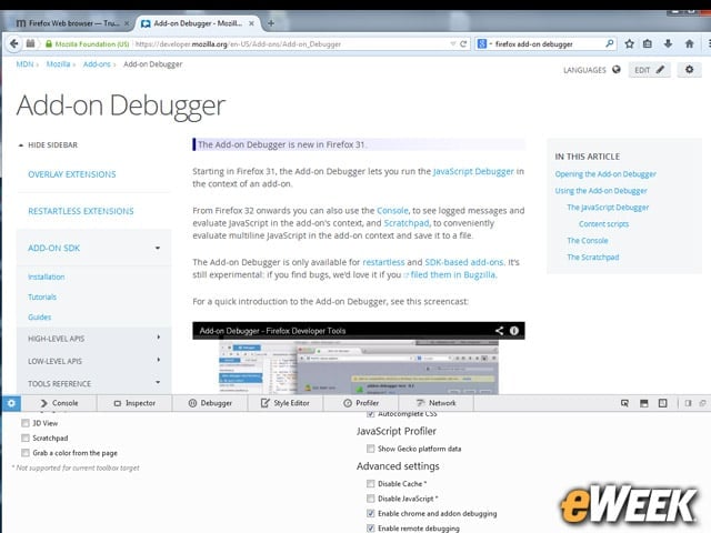 Add-On Debugging Lands in Firefox 31