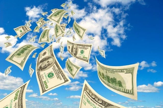 money in clouds