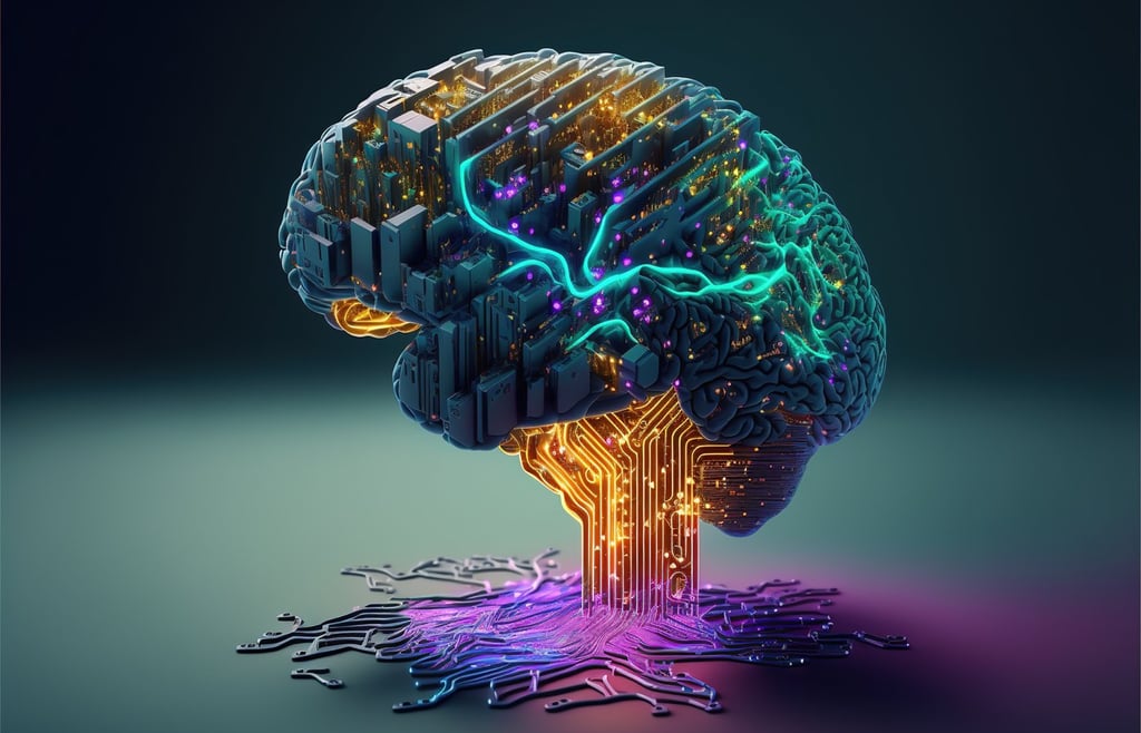 Illustration about the human brain and computer.