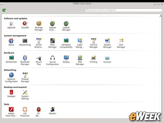 PC-BSD Control Panel Provides a GUI for System Management