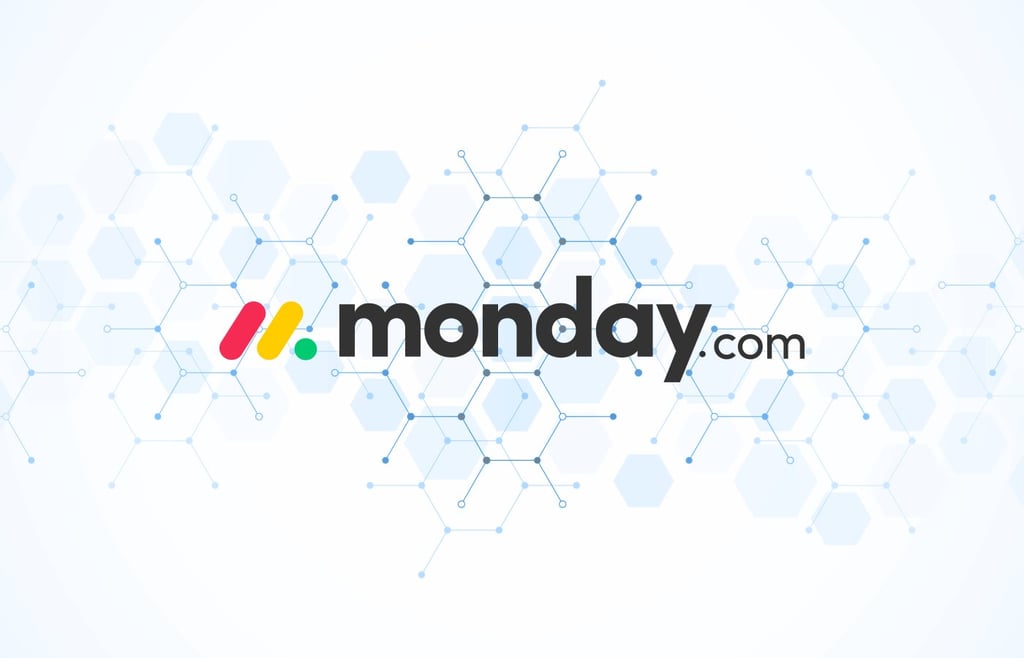 News graphic featuring the logo of monday.com