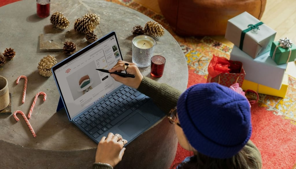 a person looking into a product online